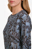 'S Max Mara Brown/Blue Silk Paisley Pattered Maxi Dress Size 6