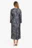 'S Max Mara Brown/Blue Silk Paisley Pattered Maxi Dress Size 6