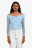 Self-Portrait Blue Jersey Crossover Top Size 2
