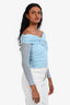 Self-Portrait Blue Jersey Crossover Top Size 2