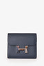 Hermès 2018 Indigo Blue Epsom Constance Pasant Wallet