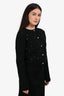 Miu Miu 2018 Black Cashmere Crystal Embellished Cardigan Size 38