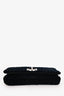 Miu Miu Navy Velvet Matelasse Crystal Flap Shoulder Bag with Strap
