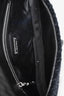 Miu Miu Navy Velvet Matelasse Crystal Flap Shoulder Bag with Strap