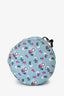 Miu Miu Blue Nylon Floral Print Pouch