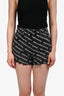 Alexander Wang Dark Grey/White Denim Monogram Shorts Size 24