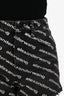 Alexander Wang Dark Grey/White Denim Monogram Shorts Size 24
