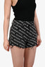 Alexander Wang Dark Grey/White Denim Monogram Shorts Size 24