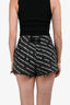 Alexander Wang Dark Grey/White Denim Monogram Shorts Size 24