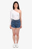 Alexander Wang Navy/White Denim Monogram Shorts Size 24
