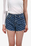 Alexander Wang Navy/White Denim Monogram Shorts Size 24