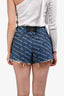 Alexander Wang Navy/White Denim Monogram Shorts Size 24