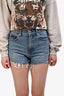 Alexander Wang Blue Denim Logo Pocket Shorts Size 24