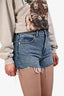 Alexander Wang Blue Denim Logo Pocket Shorts Size 24
