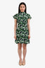 Sandro Green/White Graphic Print Mini Dress Size 1
