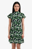 Sandro Green/White Graphic Print Mini Dress Size 1