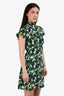 Sandro Green/White Graphic Print Mini Dress Size 1