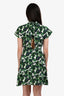Sandro Green/White Graphic Print Mini Dress Size 1