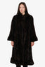 Vintage Brown Mink Fur Long Coat Estimated Size S