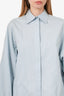 Celine Blue Oversized Draped-cuff Button Down Shirt Estimated Size M