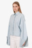 Celine Blue Oversized Draped-cuff Button Down Shirt Estimated Size M