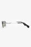 Miu Miu Silver Frame Embellished Skinny Square Sunglasses