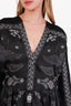 Sandro Black/White Amber Printed Satin-Twill Mini Dress Size 1
