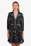 Sandro Black/White Amber Printed Satin-Twill Mini Dress Size 1