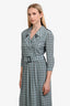 Burberry London Blue Silk Printed Trench Belted Dress Size 6