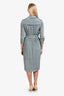 Burberry London Blue Silk Printed Trench Belted Dress Size 6