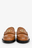 Gucci Brown Leather Double G Loafers Size 39