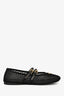 Prada Black Mesh Logo Ballerina Flats Size 39.5