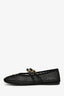 Prada Black Mesh Logo Ballerina Flats Size 39.5