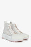 Louis Vuitton White Iridescent/Pink Monogram High Top Sneakers Size 40