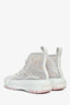 Louis Vuitton White Iridescent/Pink Monogram High Top Sneakers Size 40