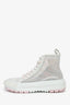 Louis Vuitton White Iridescent/Pink Monogram High Top Sneakers Size 40
