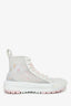 Louis Vuitton White Iridescent/Pink Monogram High Top Sneakers Size 40