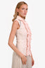 MCQ By Alexander Mcqueen Pink/Black Cotton Sleeveless Ruffle Top Size IT 42