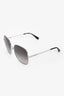 Salvatore Ferragamo Silver Tone Square Frame Sunglasses