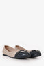 Salvatore Ferragamo Beige/Grey Leather Logo Flats Size 7.5
