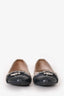 Salvatore Ferragamo Beige/Grey Leather Logo Flats Size 7.5