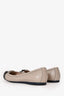 Salvatore Ferragamo Beige/Grey Leather Logo Flats Size 7.5