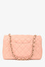 Pre-Loved Chanel™ 2021 Pink Leather Mini Single Flap Bag