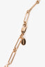 Hermès Gold Tone Metal Curiosite Kelly Guilloche Charm Necklace