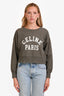 Celine Green Logo Printed Crewneck Sweater Size L