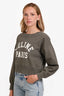 Celine Green Logo Printed Crewneck Sweater Size L