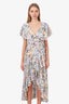 Maje White/Floral Maxi Ruffled Wrap Dress Size 34