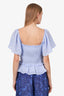 ASTR Blue Off The Shoulder Ruffled Crop Top Size M
