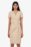 Max Mara Khaki Short Sleeved Belted Wrap Mini Dress Estimated Size S