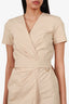 Max Mara Khaki Short Sleeved Belted Wrap Mini Dress Estimated Size S